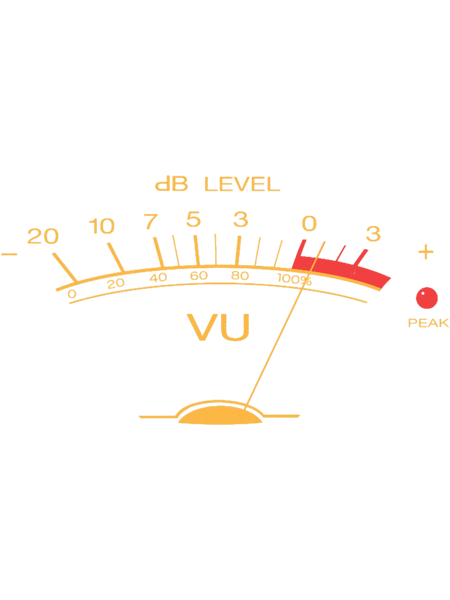 Volume VU Meter Vintage Audio Engineer Recording Studio Gear Head Musician GuitarMug.png