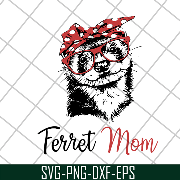 MTD1702109-Ferret mom svg, Mother's day svg, eps, png, dxf digital file MTD1702109.jpg
