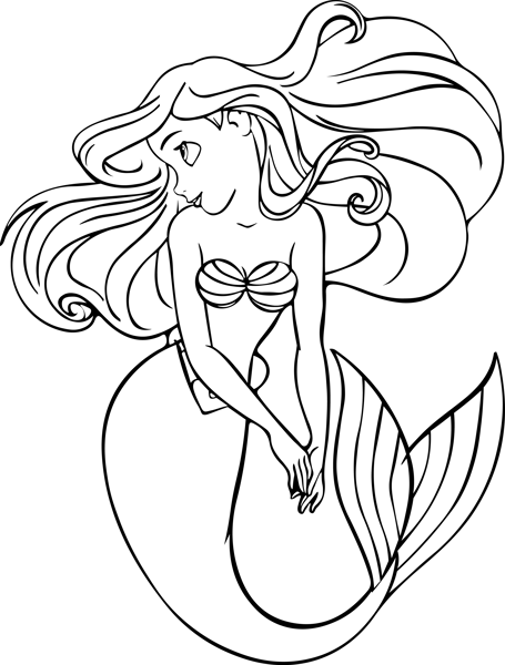 Ariel Outline Svg, Ariel Clipart, Little Mermaid Svg, Prince - Inspire ...