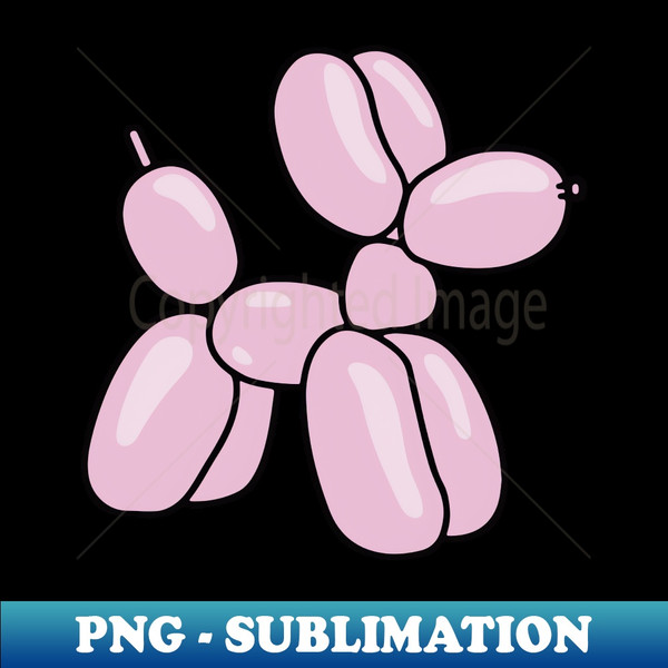 Cute Pink Balloon Animal Dog - Vintage Sublimation PNG Download - Bring Your Designs to Life