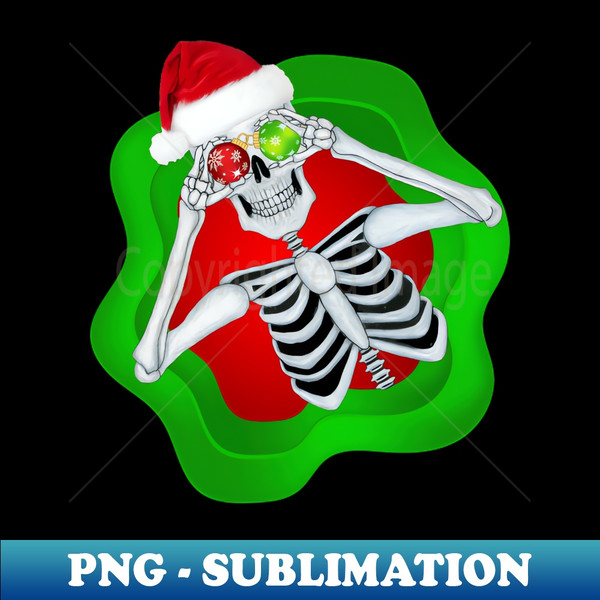 MK-12698_Funny Christmas Skeleton Santa Hat Ornaments 7787.jpg