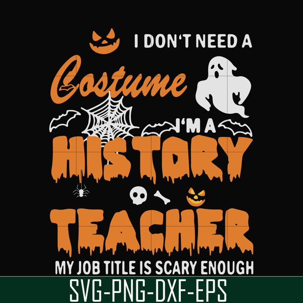 HLW0115-I don’t need a costume I’m a music teacher my job title is scary enough halloween svg, png, dxf, eps digital file HLW0115.jpg
