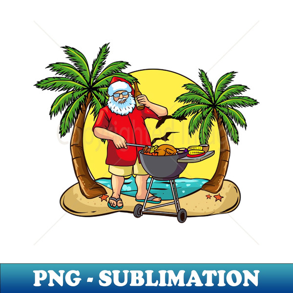 Grilling Santa Christmas In July Grill Master - PNG Transparent Sublimation Design