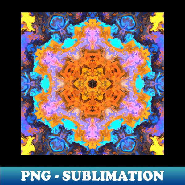 Psychedelic Hippie Orange and Blue - High-Resolution PNG Sublimation File