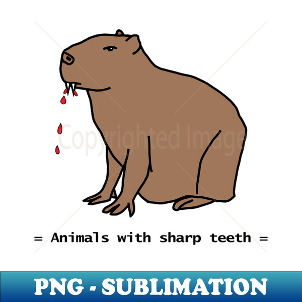 Animals with Sharp Teeth Halloween Horror Capybara - Unique Sublimation PNG Download