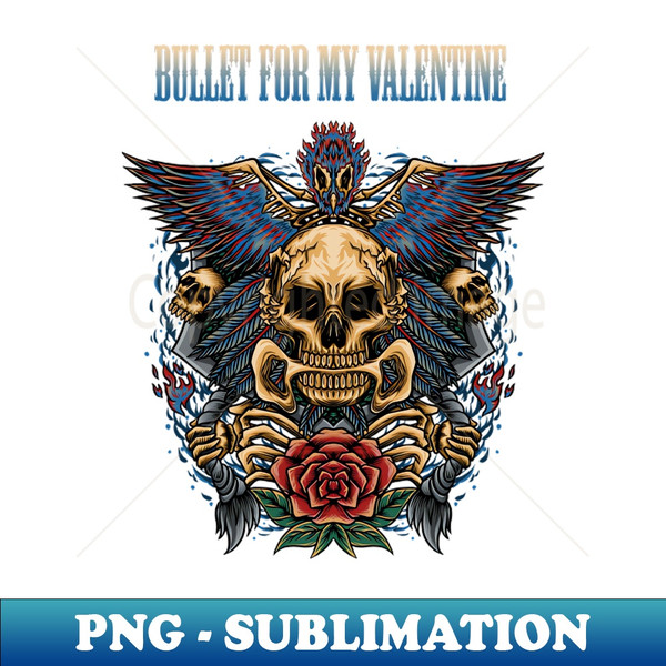 BULLET FOR MY VALENTINE BAND - PNG Transparent Sublimation File