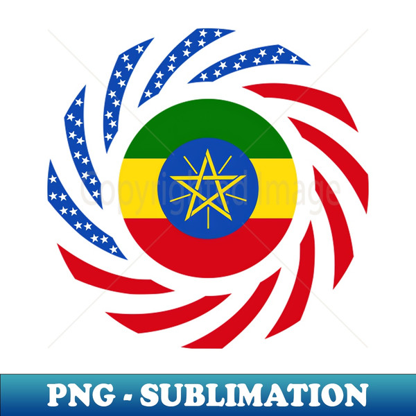 Ethiopian American Multinational Patriot Flag - High-Resolution PNG Sublimation File