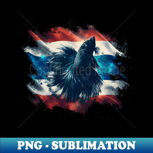 Betta Plakat Thailand Flag Siamese Fighting Fish Aquarium - Trendy Sublimation Digital Download