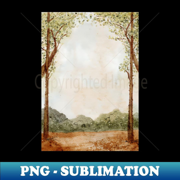 Vintage landscape painting - PNG Sublimation Digital Download