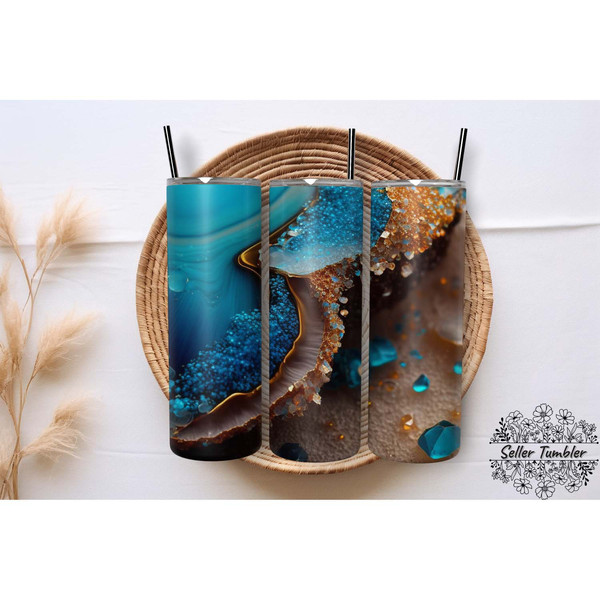 Beach Blue 20 Oz, Tumbler 20 oz Wrap PNG, Skinny Tumbler Designs PNG.jpg