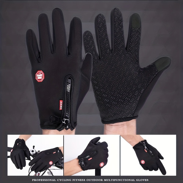 Winter Sensitive Touch Screen Gloves Adjustable Zipper Short - Temu