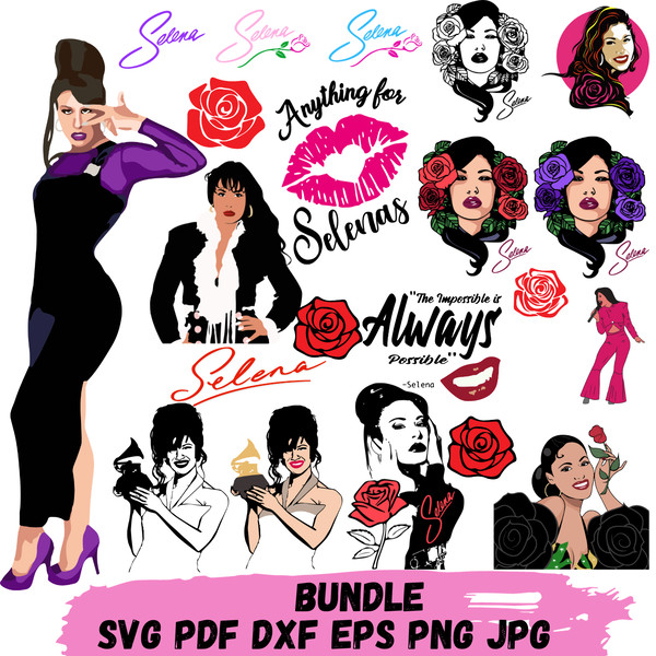 Selena Quintanilla SVG Bundle SVG PDF DXF EPS PNG JPG.png