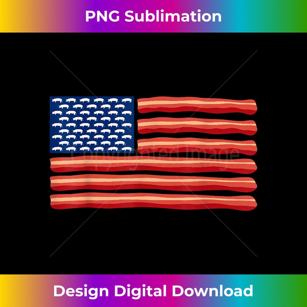 Bacon USA Flag Tshirt - Bohemian Sublimation Digital Download - Enhance Your Art with a Dash of Spice