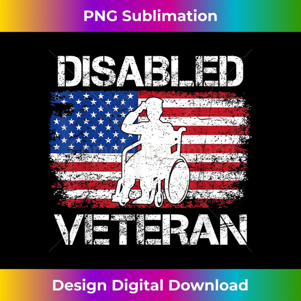 Proud Disabled Veteran Flag American USA Vet Military - Deluxe PNG Sublimation Download - Crafted for Sublimation Excellence