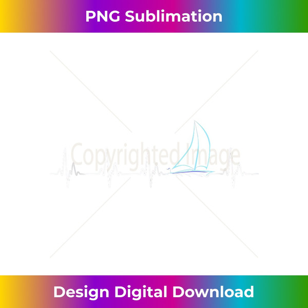 Sailing EKG Line Funny Sailboat Tank Top 2 - Creative Sublimation PNG Download