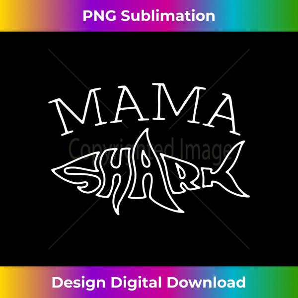 Mama Birthday Shark Mom Matching Family Women Long Sleeve - Exclusive PNG Sublimation Download