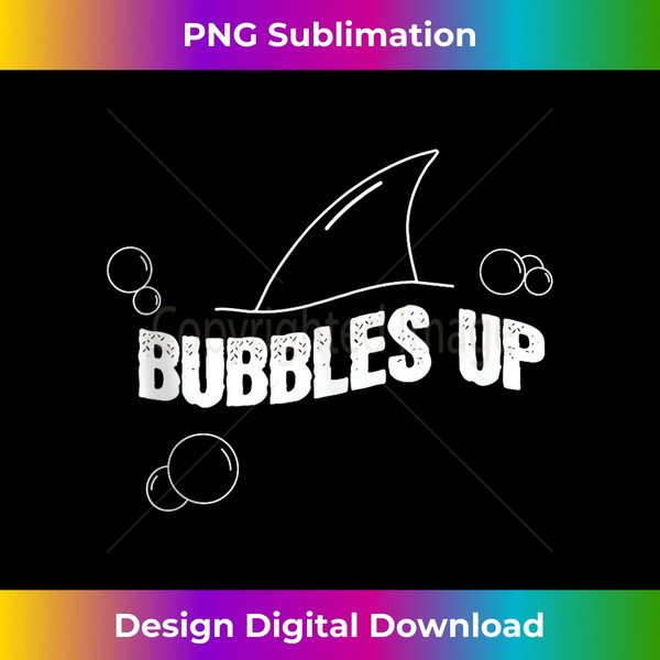 Shark Bubbles Up Tank Top - Instant PNG Sublimation Download