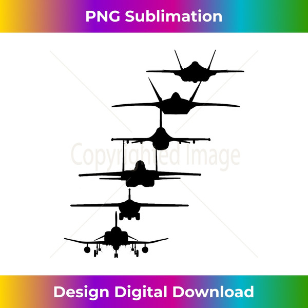 Air Force Fighter Jets F-4 F-111 F-15 F-16 F-22 F-35 - Special Edition Sublimation PNG File