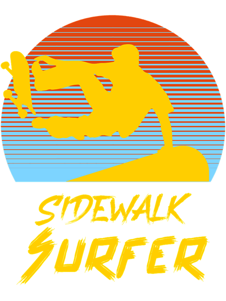 Sidewalk Surfer - Surf Skateboarding Design