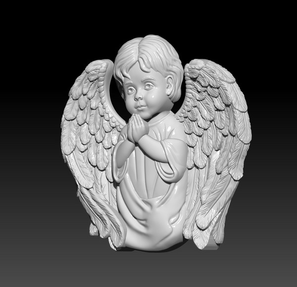 3D Model STL file Bas-relief angel