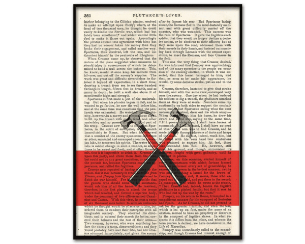 Pink Floyd Poster – Hammers The Wall Art Print on 1850 Antique Book Page Civil War.jpg