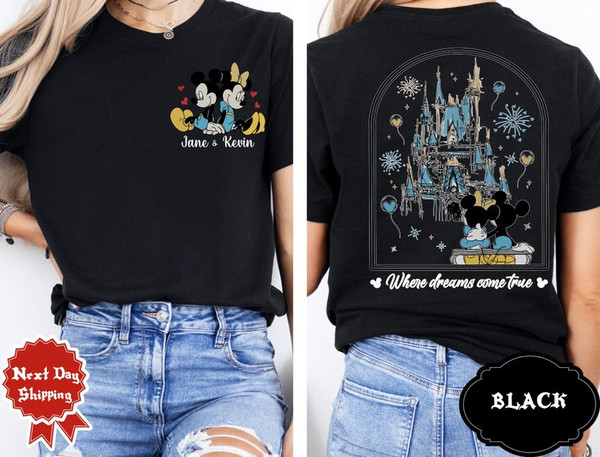 Retro Disneyworld Mickey Minnie Valentine Shirt, Where Dreams Come True, Disneyland Valentine Couple Shirt, Honeymoon Shirt, Magic Kingdom2.jpg