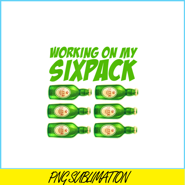 BEER28102379-Working On My Six Pack PNG Funny Beer Gym Gift PNG Beer And Gym PNG.png