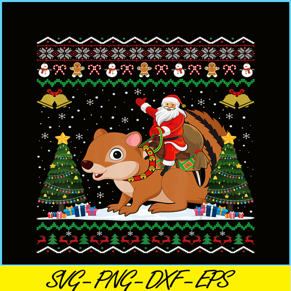 PNG141023132-Chipmunk Ugly Xmas Gift Santa Riding Chipmunk Christmas T-Shirt Png.png