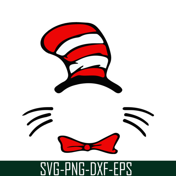 DS105122303-Cat in the red white hat Monogram SVG, Dr Seuss SVG, Cat in the Hat SVG DS105122303.png