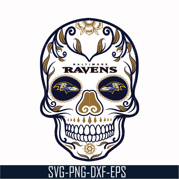 NFL071037T-Baltimore Ravens skull madala svg, Baltimore Ravens svg, Ravens svg, Skull svg, Madala svg, Sport svg, Nfl svg, png, dxf, eps digital file NFL071037T