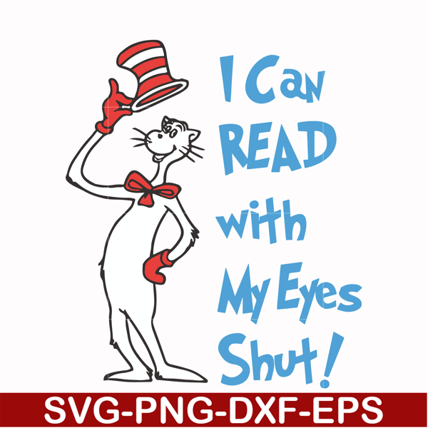 DR00054-I can read with my eyes shut svg, png, dxf, eps file DR00054.jpg