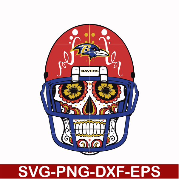 NFL071015T-Baltimore Ravens skull svg, Baltimore Ravens svg, Ravens svg, Skull svg, Sport svg, Nfl svg, png, dxf, eps digital file NFL071015T.jpg