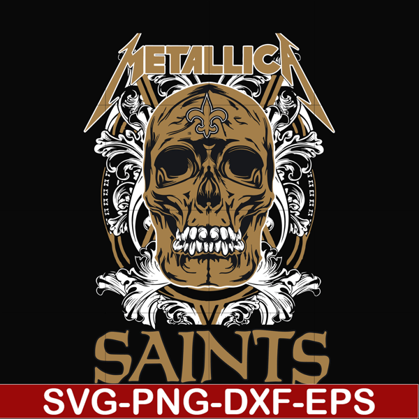 NNFL0009-skull metallica New Orleans Saints svg, png, dxf, eps digital file NNFL0009.jpg