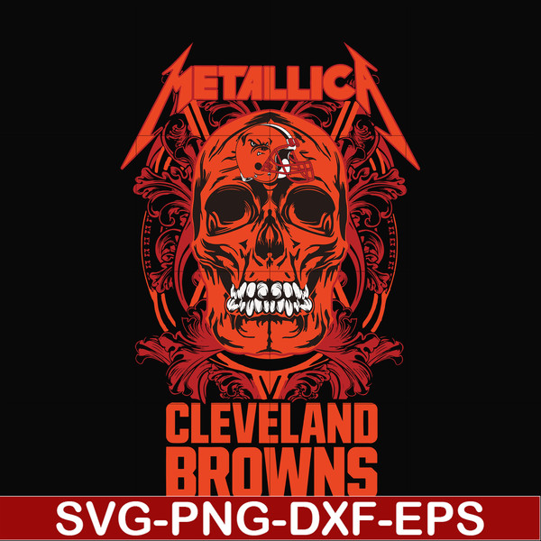 NNFL0012-skull metallica Cleveland Browns svg, png, dxf, eps digital file NNFL00012.jpg