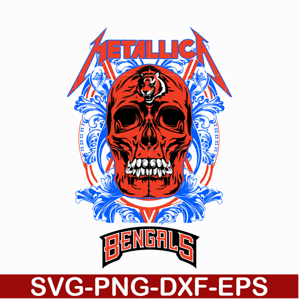 NNFL0023-skull metallica Cincinnati Bengals svg, png, dxf, eps digital file NNFL00023.jpg