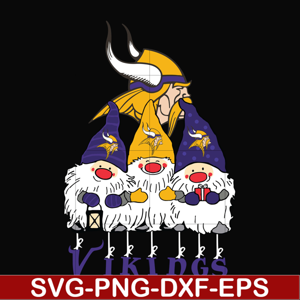 NNFL0307018-Gnomes Minnesota Vikings svg, Gnomes svg, Vikings svg, png, dxf, eps digital file NNFL0307018.jpg