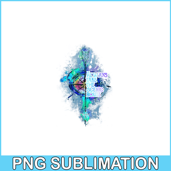 CAMP07112339-Always Take The Scenic Route PNG Camping PNG Blue And Purple Compass PNG.png