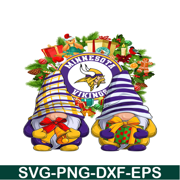 NFL241123100-Gnome Minnesota Vikings PNG, Christmas NFL Team PNG, National Football League PNG.png