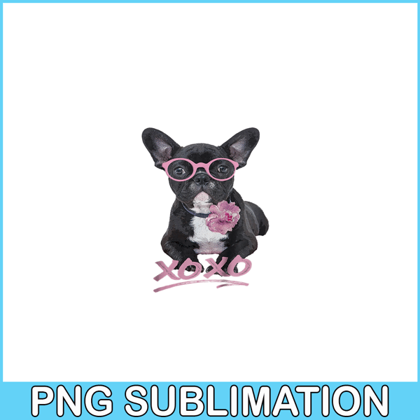 HL161023170-French Bulldog XOXO PNG, Frenchie Bulldog PNG, French Dog Artwork PNG.png