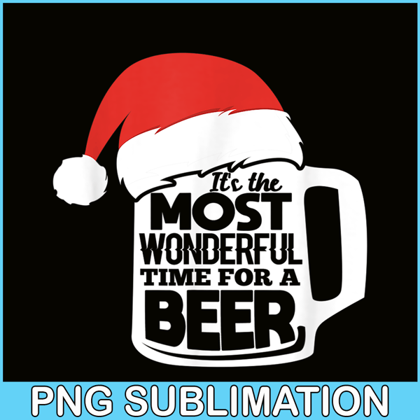 BEER28102349-Wonderful Time For A Beer PNG Christmas Beer PNG Drunk Christmas PNg.png