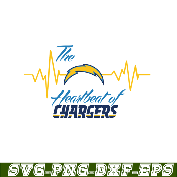 NFL1251123102-Heartbeat Of Chargers SVG PNG EPS, USA Football SVG, NFL Lovers SVG.png