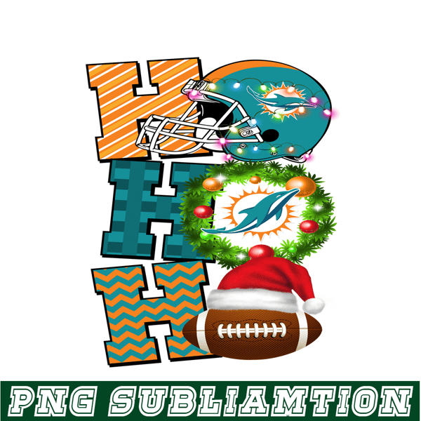 NFL24112378-Hohoho Dolphins PNG, Christmas NFL Team PNG, National Football League PNG.png