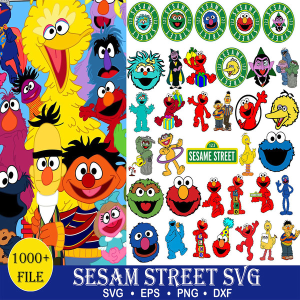 1000 Sesame Street Bundle Svg, Sesame Street Svg, The Muppets Svg, Muppets Cut File, Disney Svg, Sesame Street Characters Svg, Elmo Svg.jpg