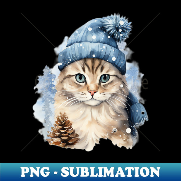 US-32891_Winter Christmas Cat  with a Blue Hat 5930.jpg