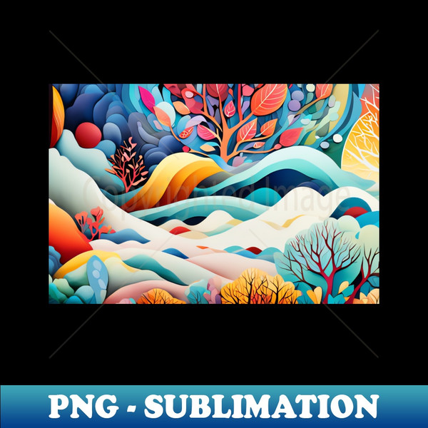 When Clouds Embrace Nature - High-Quality PNG Sublimation Download - Perfect for Sublimation Art