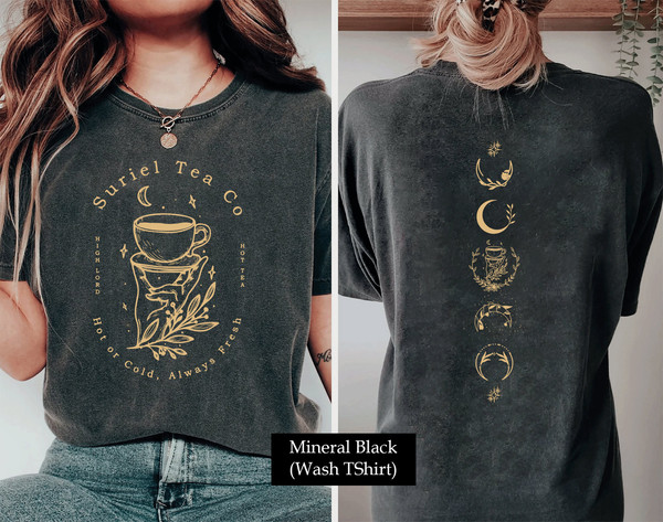 Suriel Tea Co Double-sided Shirt, Sarah J Maas, A Court Of Thorns And Roses Sweater, Suriel Tea Tshirt, Acotar Sweater, Bookish Sweater.jpg