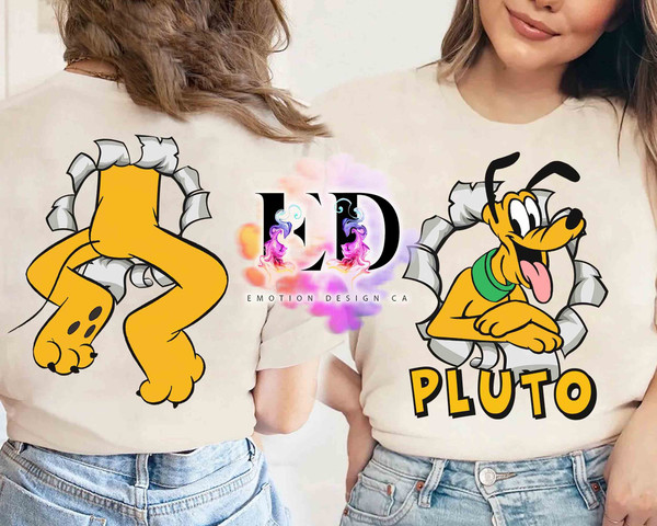 Cute Pluto Dog Portrait Retro Shirt, Disney Mickey Mouse and Friends Goofy Donald Tee, Magic Kingdom Disneyland Trip Family Vacation Gift.jpg