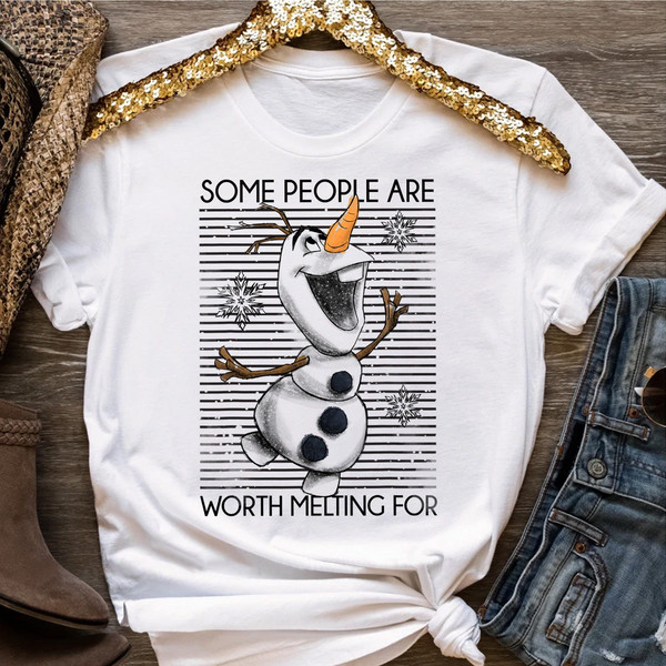 Disney Frozen Olaf Some People Are Worth Melting For T-Shirt, Disneyland Vacation, Unisex T-shirt Family Birthday Gift Adult Kid Toddler Tee.jpg