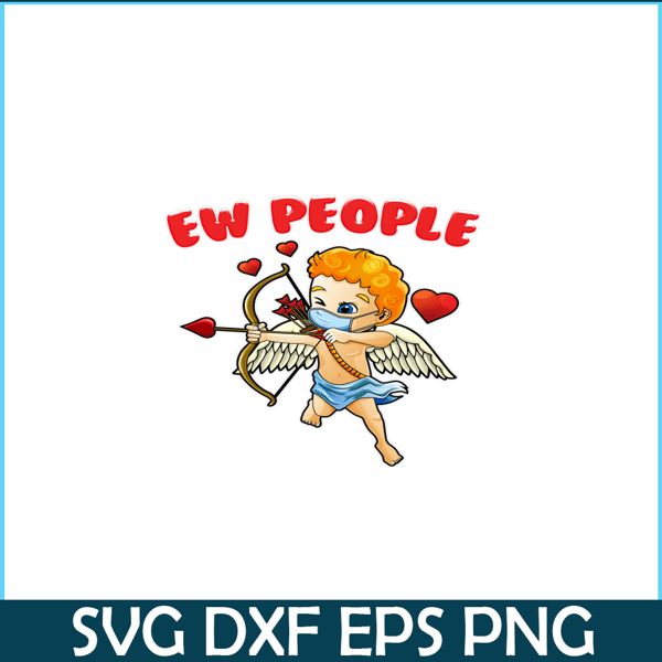 VLT19102337-Ew People Cupid Wearing Mask PNG, Hearts Valentine PNG, Valentine Holidays PNG.png