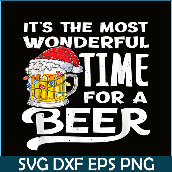 BEER28102350-The Most Wonderful Time For A Beer Beer Christmas Beer PNG Beer Santa PNG.png